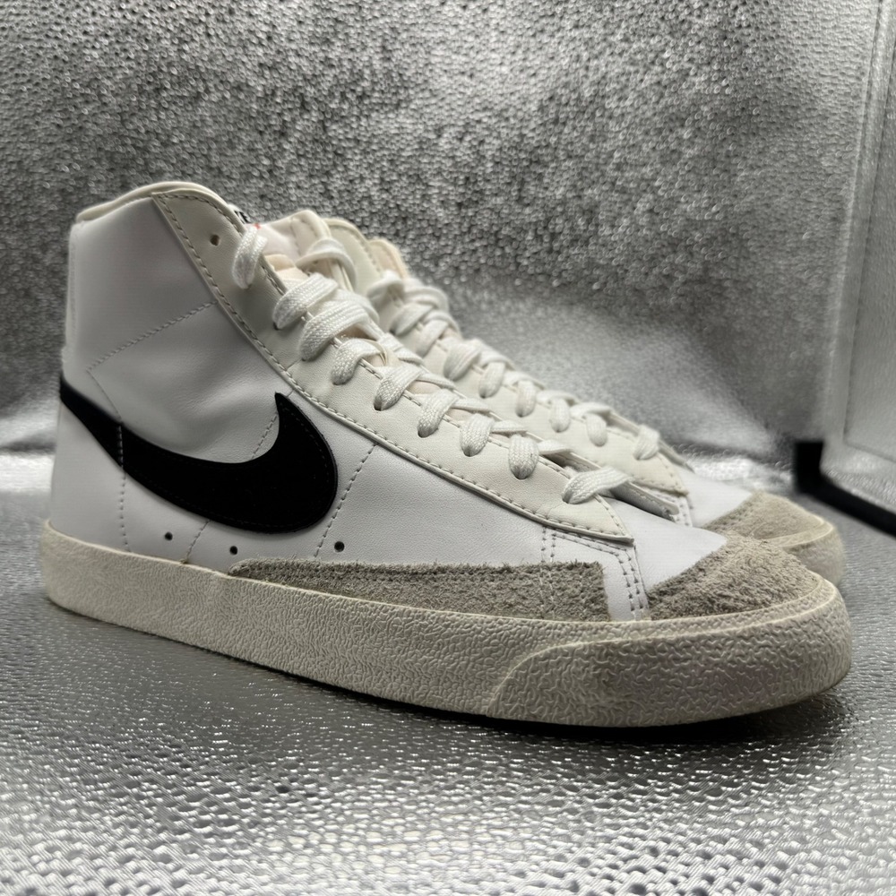 Size 9 Nike Blazer Mid 77 Vintage Womens White Black Excellent CZ1055-101 Suede